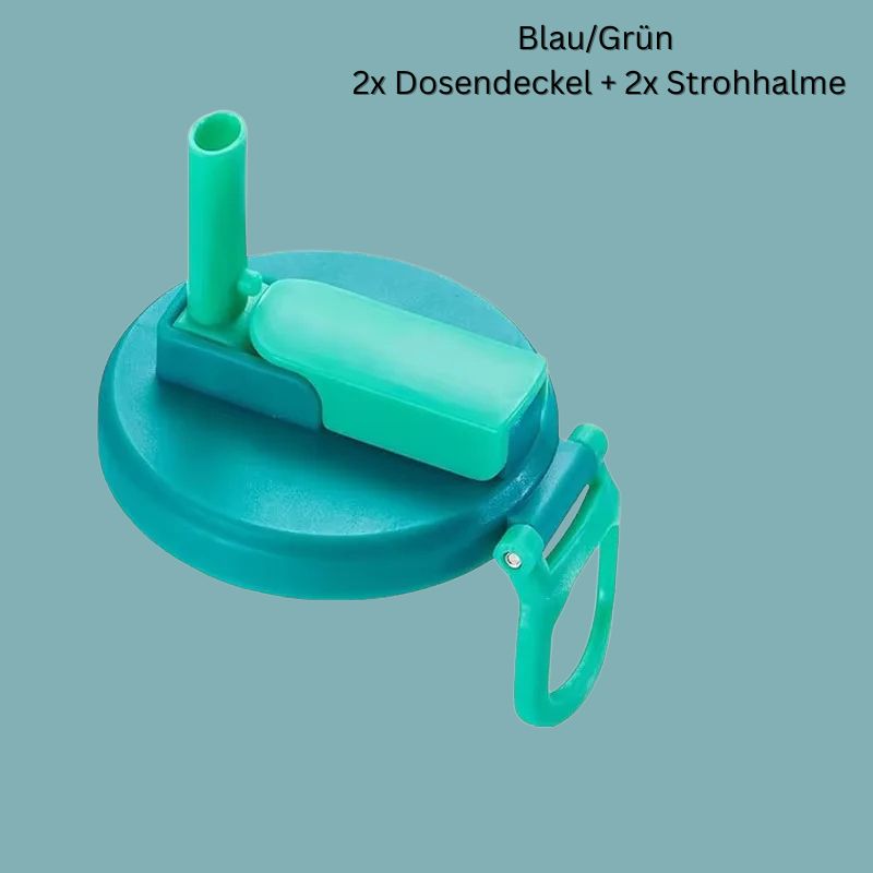 2er Set Silikon-GetrÀnkedosenabdeckungen mit Strohhalm