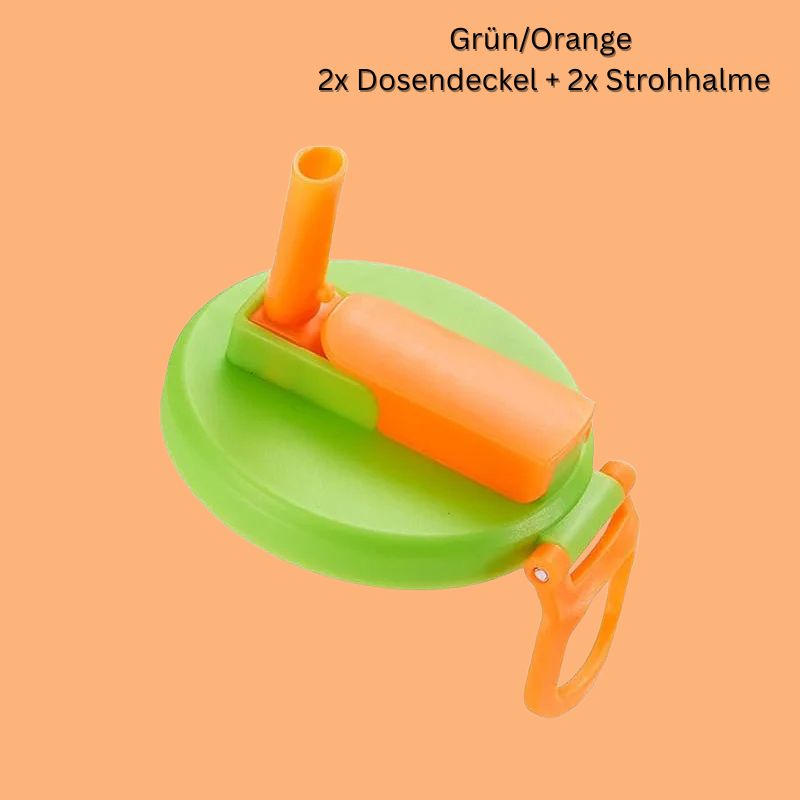 2er Set Silikon-GetrÀnkedosenabdeckungen mit Strohhalm