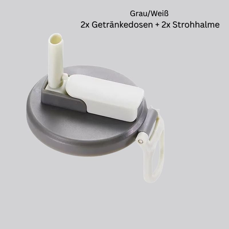 2er Set Silikon-GetrÀnkedosenabdeckungen mit Strohhalm