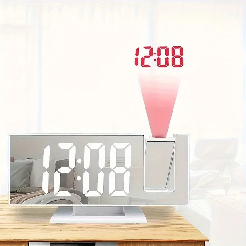 Multifunktionaler Projektionswecker mit 180° Deckenprojektion – Intelligente Digitaluhr fürs Schlafzimmer