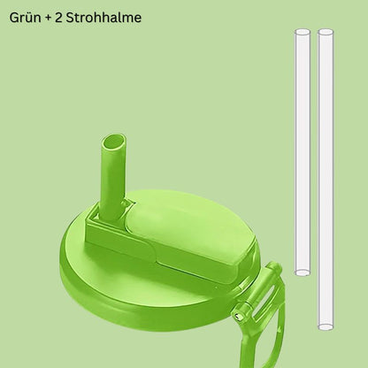 2er Set Silikon-Getränkedosenabdeckungen mit Strohhalm