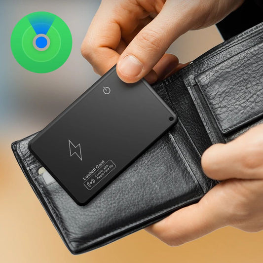 Brieftaschen-Tracker-Karte mit GPS – ultradünn, kabellos ladbar, kompatibel mit Apple „Wo ist?“-Netzwerk – Smart-Tag für iPhone & AirTag-Alternative