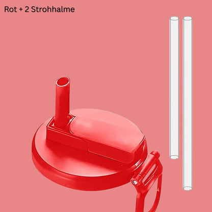2er Set Silikon-Getränkedosenabdeckungen mit Strohhalm