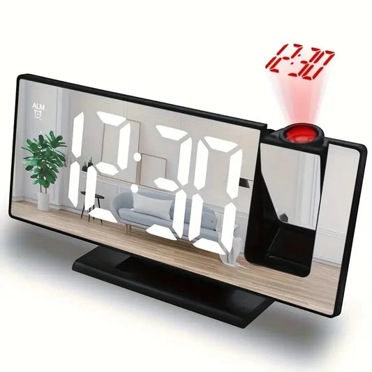 Multifunktionaler Projektionswecker mit 180° Deckenprojektion – Intelligente Digitaluhr fürs Schlafzimmer